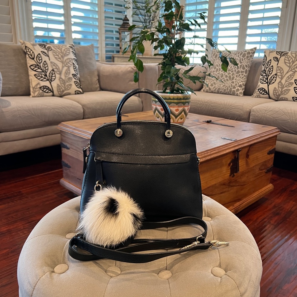 🎒 Furla Saffiano Leather Satchel Bag Made in Italy 🇮🇹